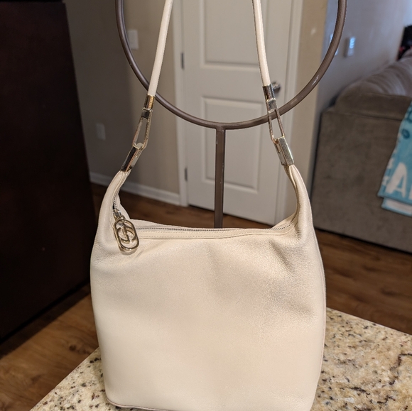 Elegant Gucci Cream Shoulder Bag Authentic Vintage Rare Condition - Picture 1 of 14